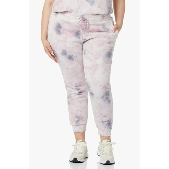 Goodthreads Women's Heritage Fleece Basic Lilac Tie-Dye Jogger Pants XX-Large - Picture 12 of 13